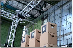 Boxes with a UAV in a cage